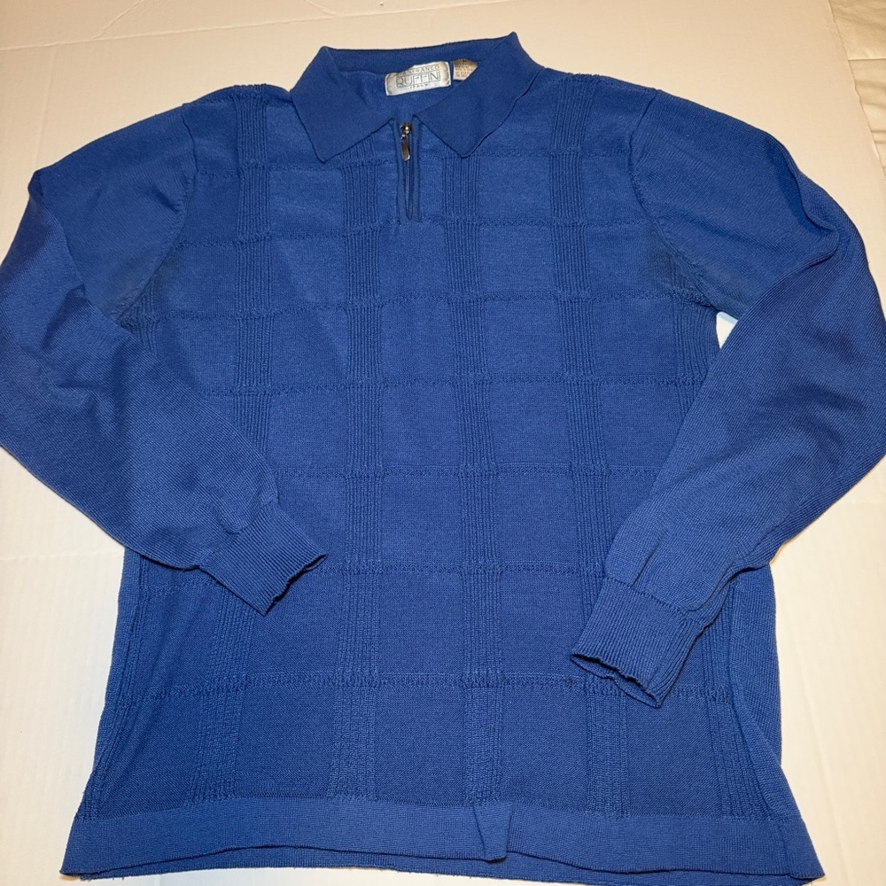 Men's Classic Blue Zip-Up Sweater